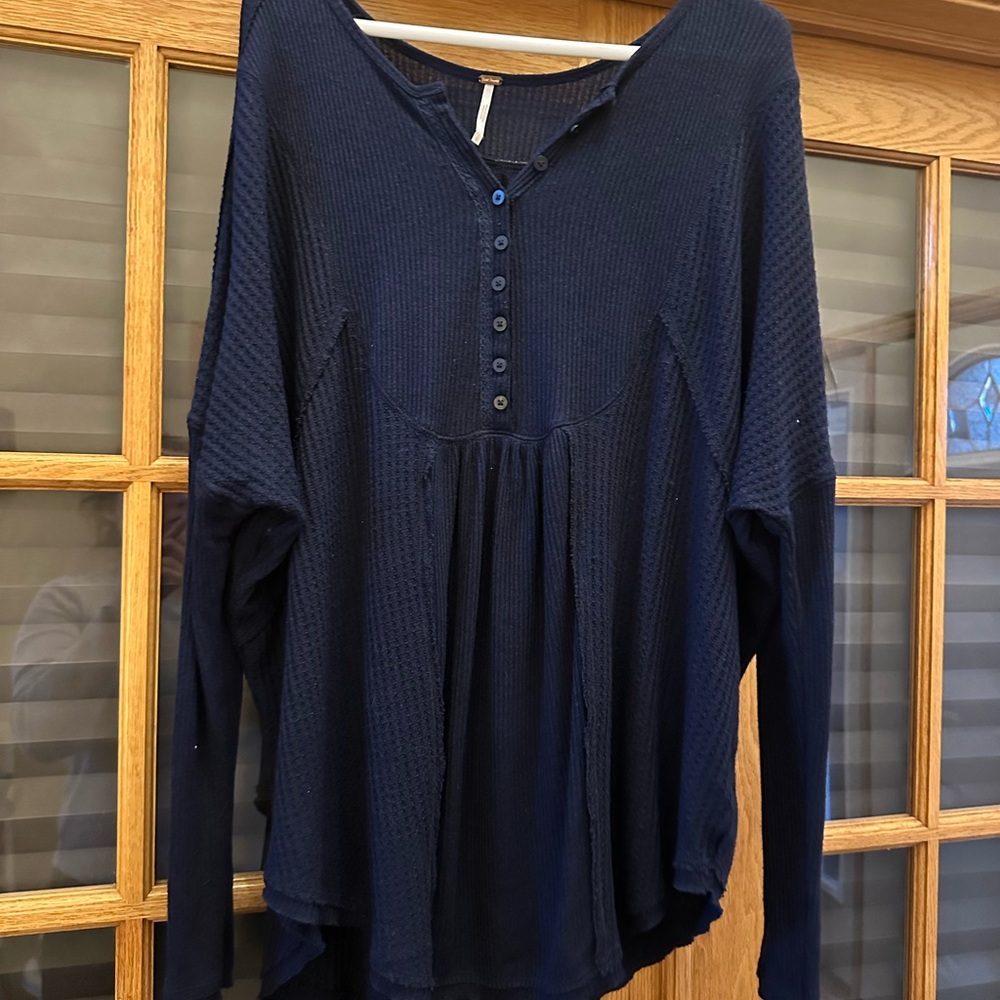 Free People Leo Henley Navy L